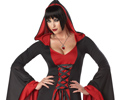 Deluxe Hooded Robe Adult Costume Black & Red