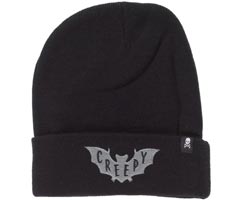 Creepy Knit Hat - Embroidered Bat