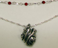 Heart Necklace with Crystals - Sterling Silver