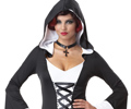 Deluxe Hooded Robe Adult Costume Black & White