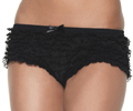 Ruffled Tanga Shorts - Black