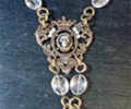 Filigree Crown Drop Necklace with Skull and Cross by KBD Studio