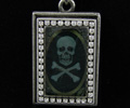 Image Pendant Necklace -  Antique Skull with Swarovski Crystals