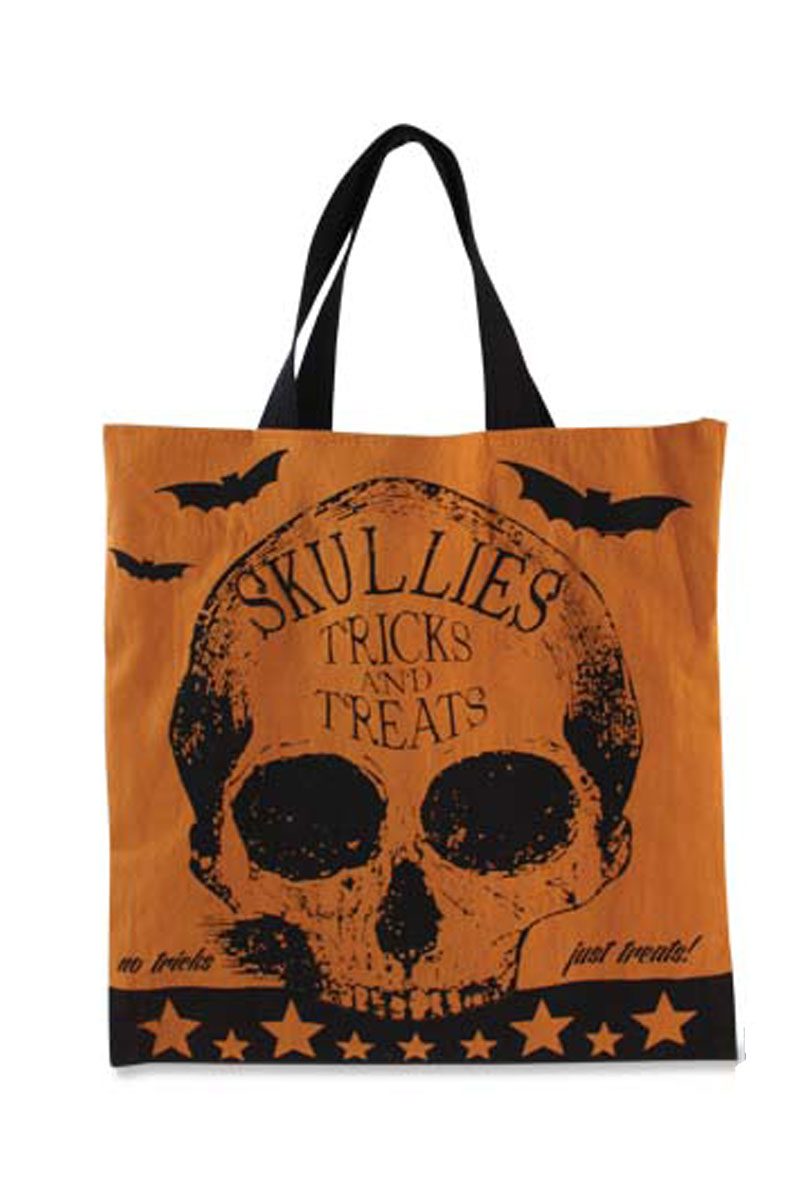 Skull Halloween Pail Orange