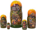 Frost on the Pumpkin Matryoshka (Russian Nesting Doll) 5-pieces
